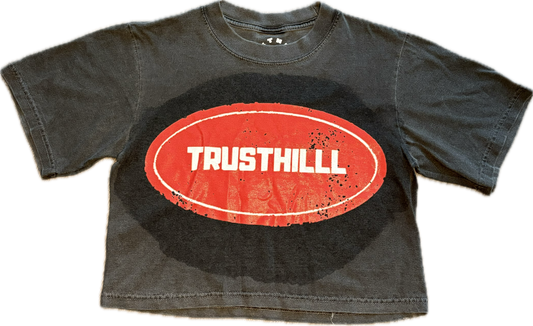 “2910” Female Croptop Tee Charcoal